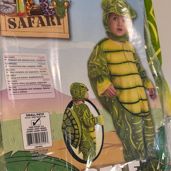 Green Turtle Costume for Kids Size 3-4 - Picture 2 of 7